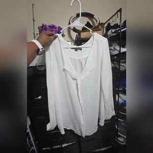 Sienna Rose White Casual Button Down Shirt